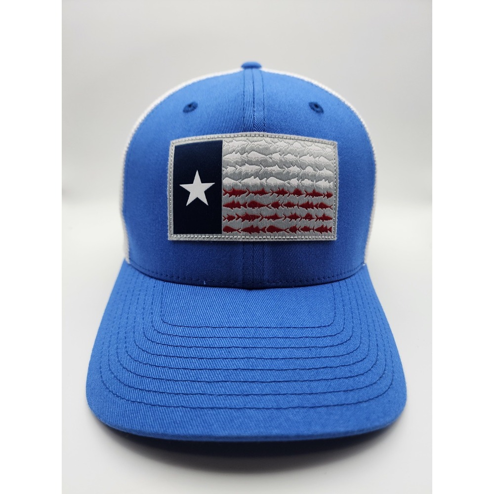 Columbia PFG Texas Flag Mesh Back Cap Hat Blue White Stretch Mens M